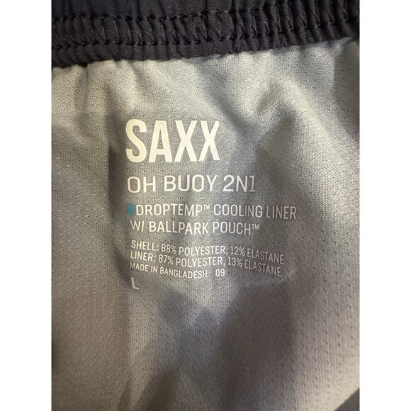 SAXX Oh Buoy Colorblock Volley Swim Trunks India Ink/Hibiscus size L (new) - Picture 7 of 7